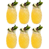COCKTAILGLAS Cocktailgläser / Tiki Ananas Gläser - 400 ml - 6 Stück - Transparent, Glas (0.4L) - Cookinglife