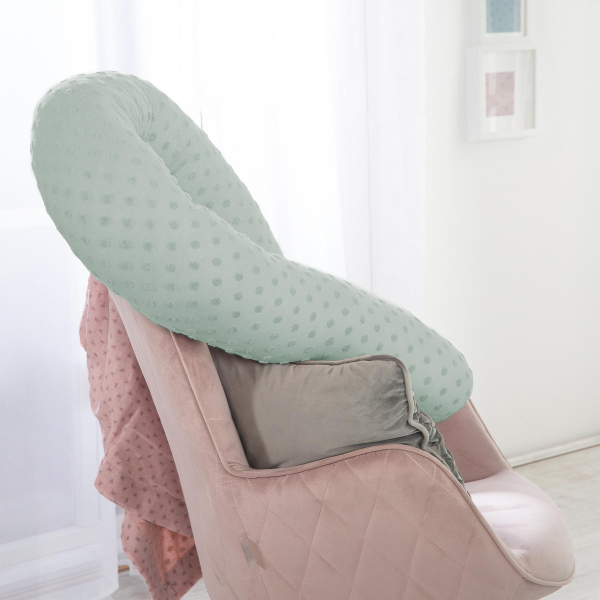 BETTSCHLANGE Lil Planet frosty green - Grün, Textil (170/12cm) - Roba