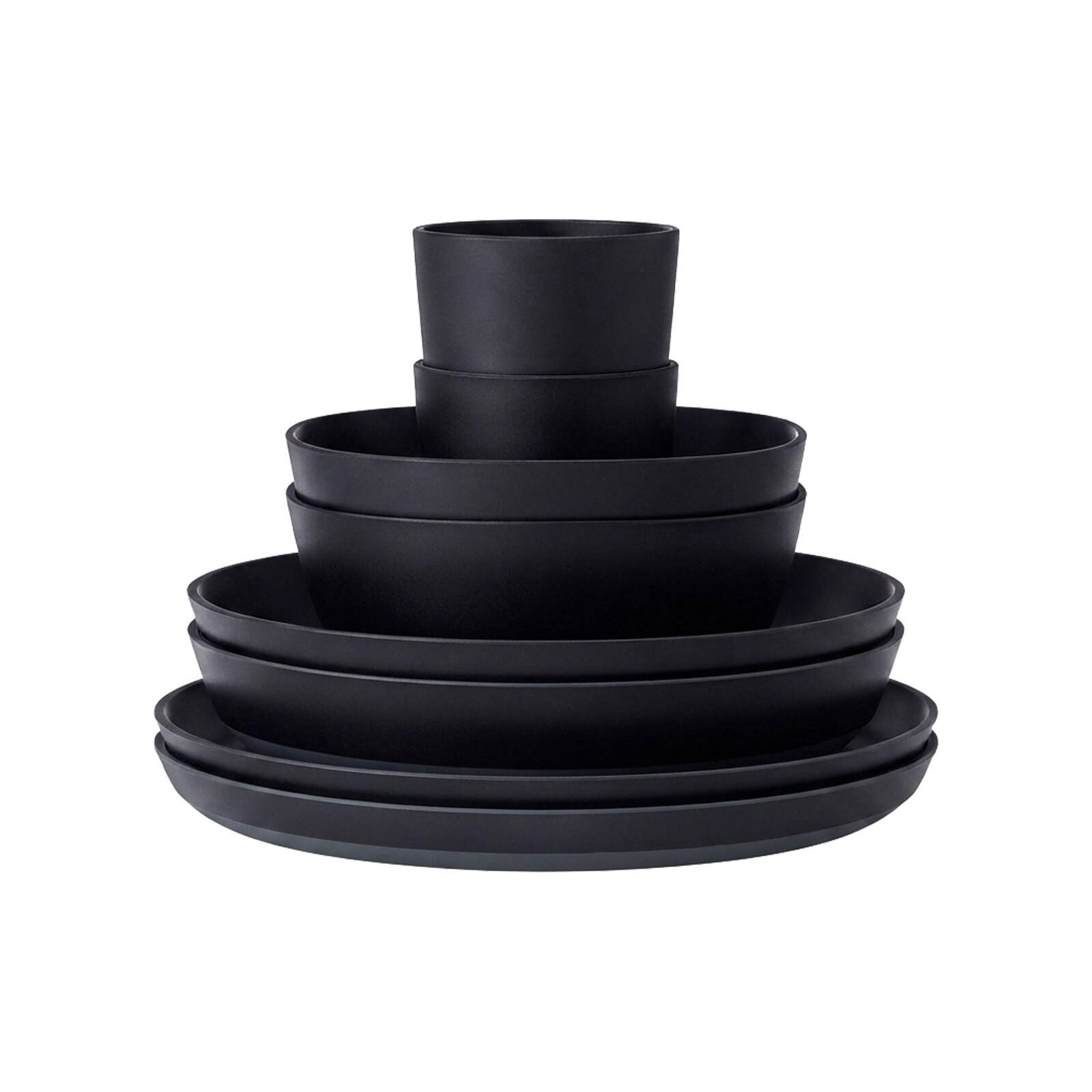 GESCHIRR-SET Silueta Nordic Black 8er Set - Schwarz, Kunststoff (2/2/2cm) - Mepal