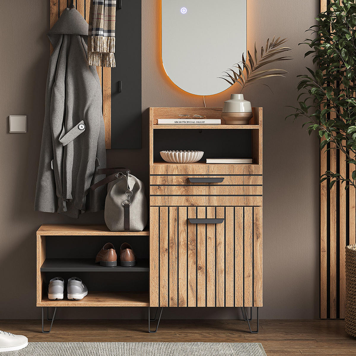 SKŘÍŇ NA BOTY Amber Dub Wotan - dub Wotan, kompozitní dřevo (100/100/38cm) - Vicco