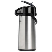 THERMOSKANNE kanne Mit Pumpe Inox 2.2 Liter - Silberfarben, Metall (2.2L) - Thermos