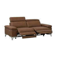 3-SITZER Sofa Talisman Echtleder mit 2 x Relaxfunktion Cognacbraun - Cognac, Leder/Metall (216/80/100cm)
