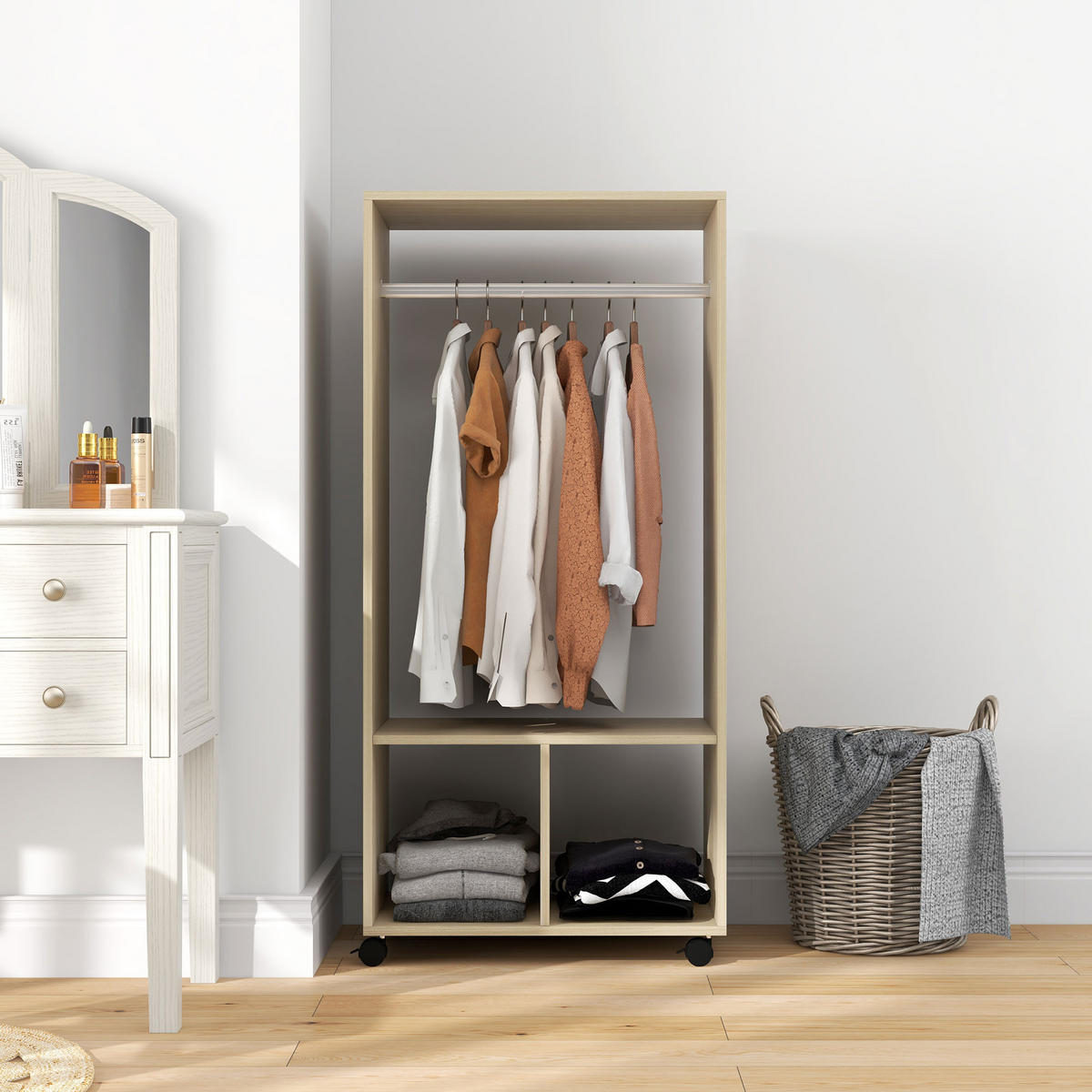 KLEIDERSCHRANK DE-17175 Natur - Naturfarben, Holzwerkstoff (40/128/60cm) - ComfortXL