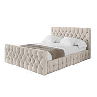 POLSTERBETT mit Bettkasten, Fußteil und Lattenrost, Boxbett mit Matratze H3/H4 - LARO-Z 120x200 Beige - Beige, Holzwerkstoff/Textil (120/200cm) - ALTDECOR