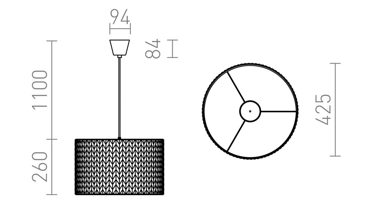 PENDELLEUCHTE AINO 40 grau Chrom 15 W - Grau, Metall (40/40/26cm)