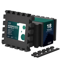 BODENSCHUTZMATTE 18er-Set Schwarz - Schwarz, Kunststoff (30/30cm) - CLP