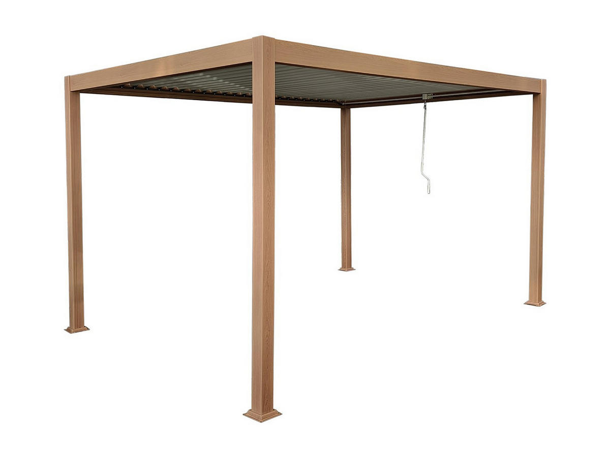 SELBSTTRAGENDE Pergola - 400 cm x 300 cm - metall - naturfarben dunkel Amalfi - Naturfarben, Metall (400/250/300cm) - Vente-Unique