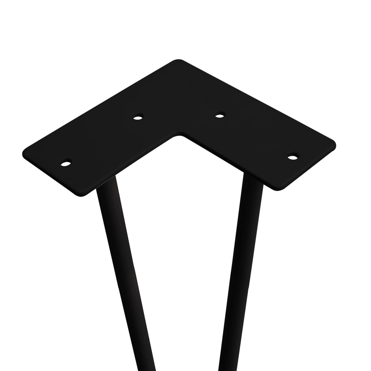 TISCHBEINE mit 2 Stangen Hairpin, Höhe 400mm, Stahl, Schwarz lackiert 4er-set - Schwarz, Metall (16.68/41/11.73cm) - EMUCA