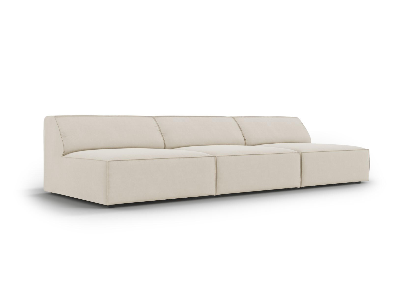 SOFA Jodie aus Samt dunkelbeige 3 Sitzplätze - Mokka, Textil (240/70/102cm) - Micadoni