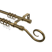 GARDINENSTANGE Olymp Allegra 140 cm, 2-läufig, 16 mm Ø Messing Antik - Messingfarben/Bronzefarben, Metall (140cm) - INTERDECO