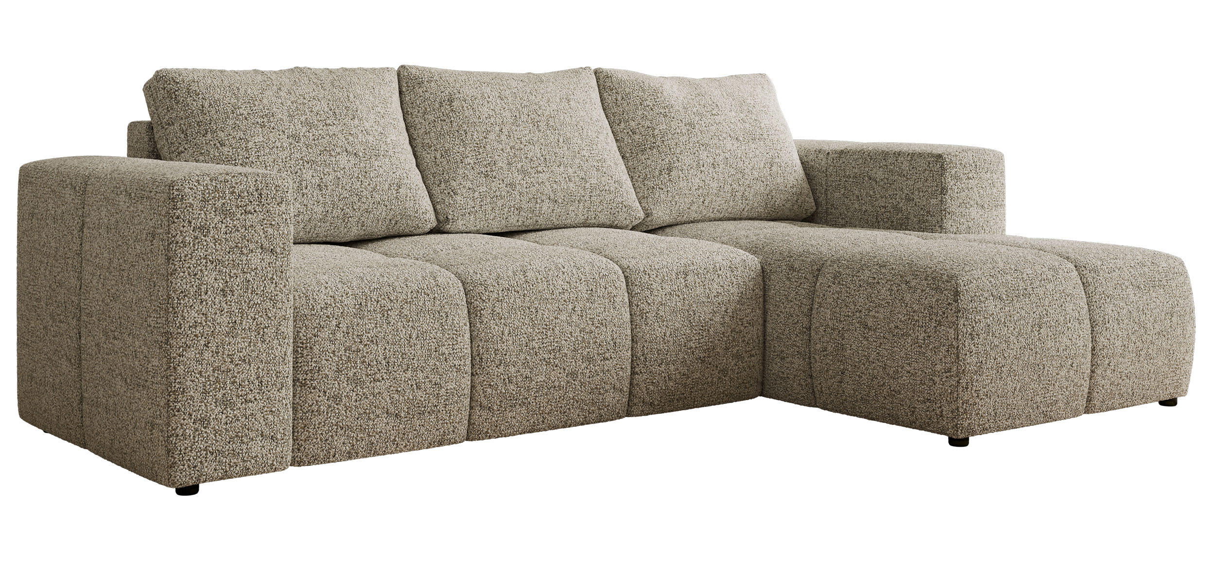 ROHOVÁ SEDAČKA MONIVA L Béžová Štruktúrovaná látka - pravá strana - čierna/béžová, textil/plast (266/164cm) - MKS
