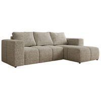 ROHOVÁ SEDAČKA MONIVA L - Béžová Strukturovaná látka - Pravá Strana - černá/béžová, textil/plast (266/164cm) - MKS