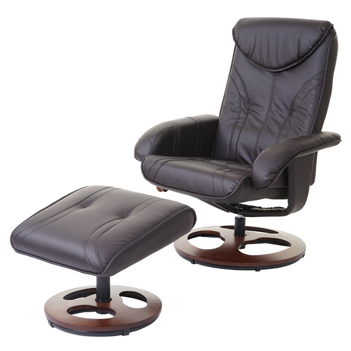 RELAXSESSEL MIT HOCKER Braun - Braun, Textil (77/105/68cm) - MCW