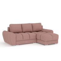 ECKSOFA MIT SCHLAFFUNKTION Peebles Rosa Webstoff - Chromfarben/Pink, Holz/Holzwerkstoff (256/175cm) - Maison de Reve