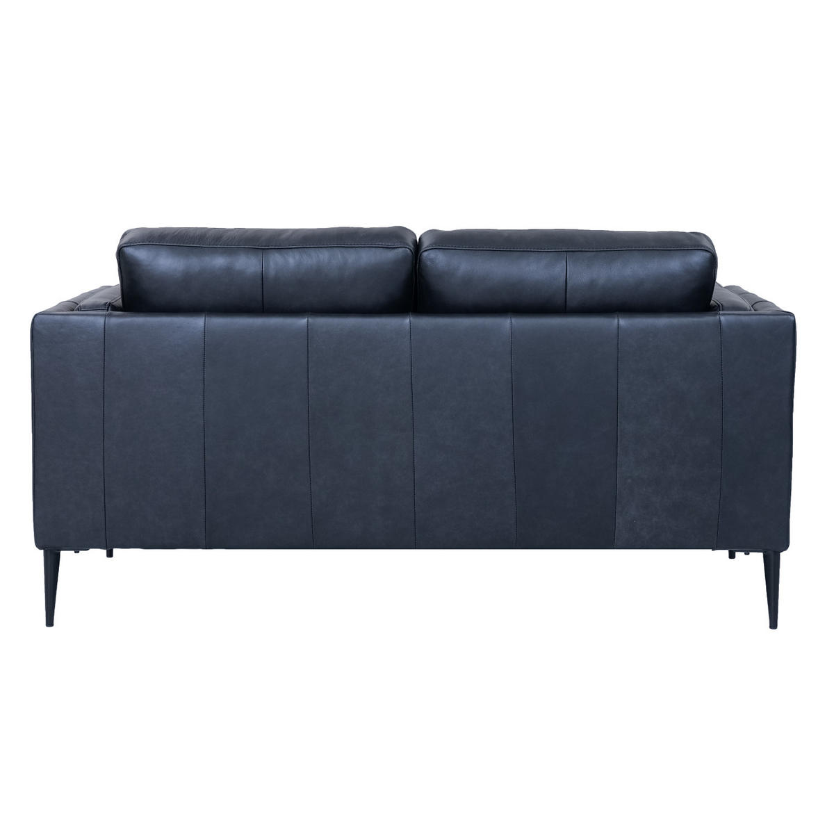 ZWEISITZER-SOFA Echtleder Schwarz - Schwarz, Leder/Metall (157/83/88cm) - Furnhouse