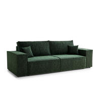 SOFA MIT SCHLAFFUNKTION Milos Dunkelgrün Chenille-Stoff - Dunkelgrün/Schwarz, Holz/Holzwerkstoff (255/70/105cm) - Maison de Reve