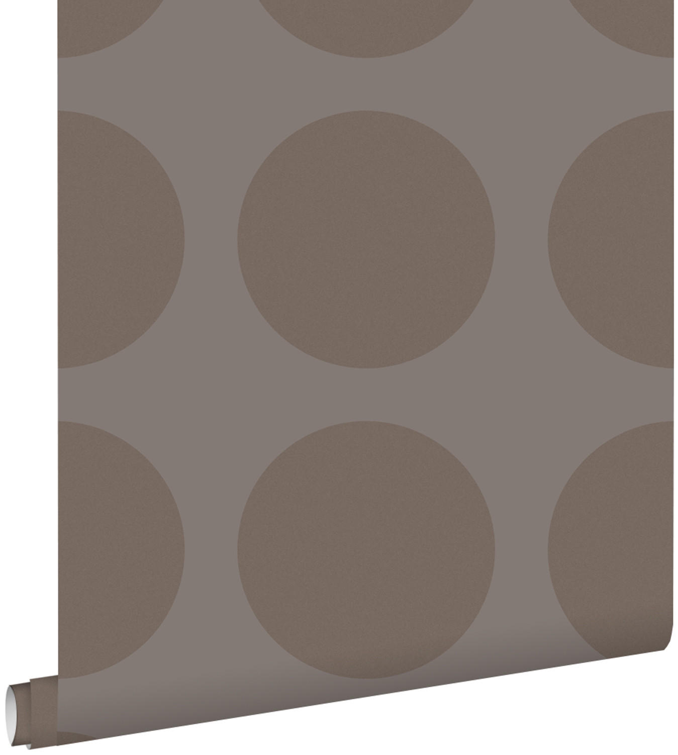 TAPETE Kugeln auf Leinenstruktur 53 cm x 10.05 m - Braun, Papier (53/1000cm) - ESTAhome