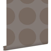 TAPETE Kugeln auf Leinenstruktur 53 cm x 10.05 m - Braun, Papier (53/1000cm) - ESTAhome