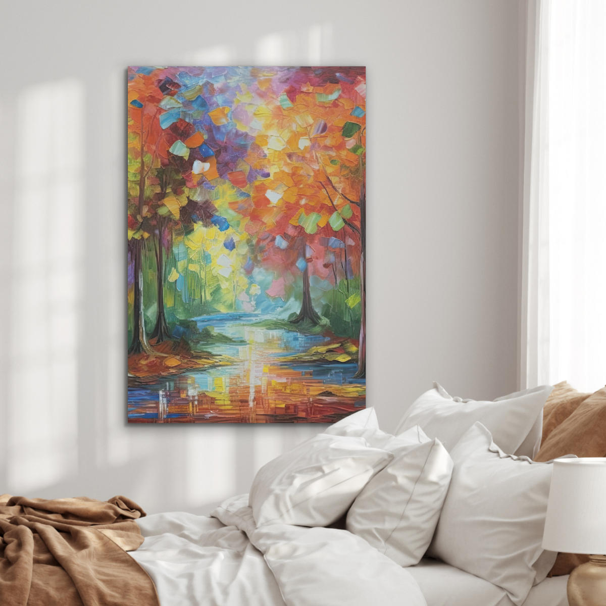 AKUSTIKBILD Landschaft - Wald - Farben - Natur Wanddeko 60x90 cm - Multicolor, Kunststoff (60/90/0.9cm) - MuchoWow