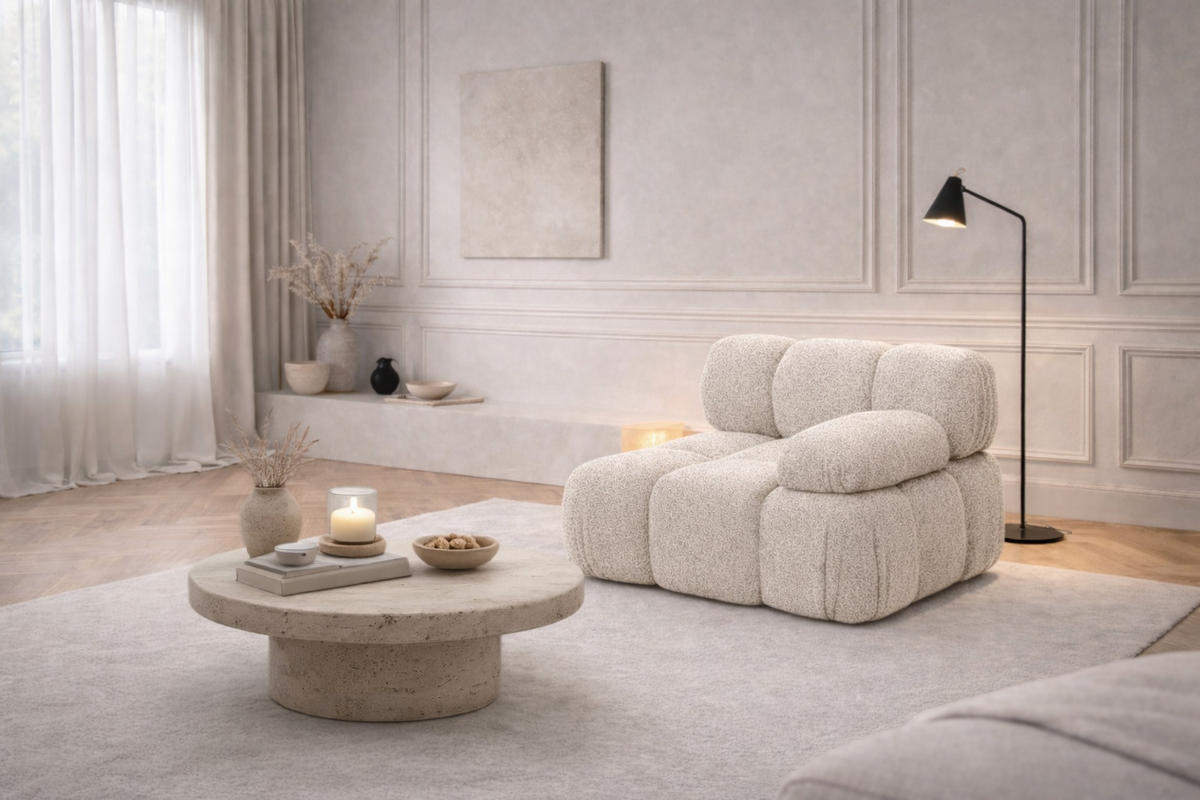 MODUL Seitlich, Für Modulares System, Stoff Abriamo, Beige, Rechts, Selia - Beige, Holz (95/70/95cm) - Kaiser Möbel