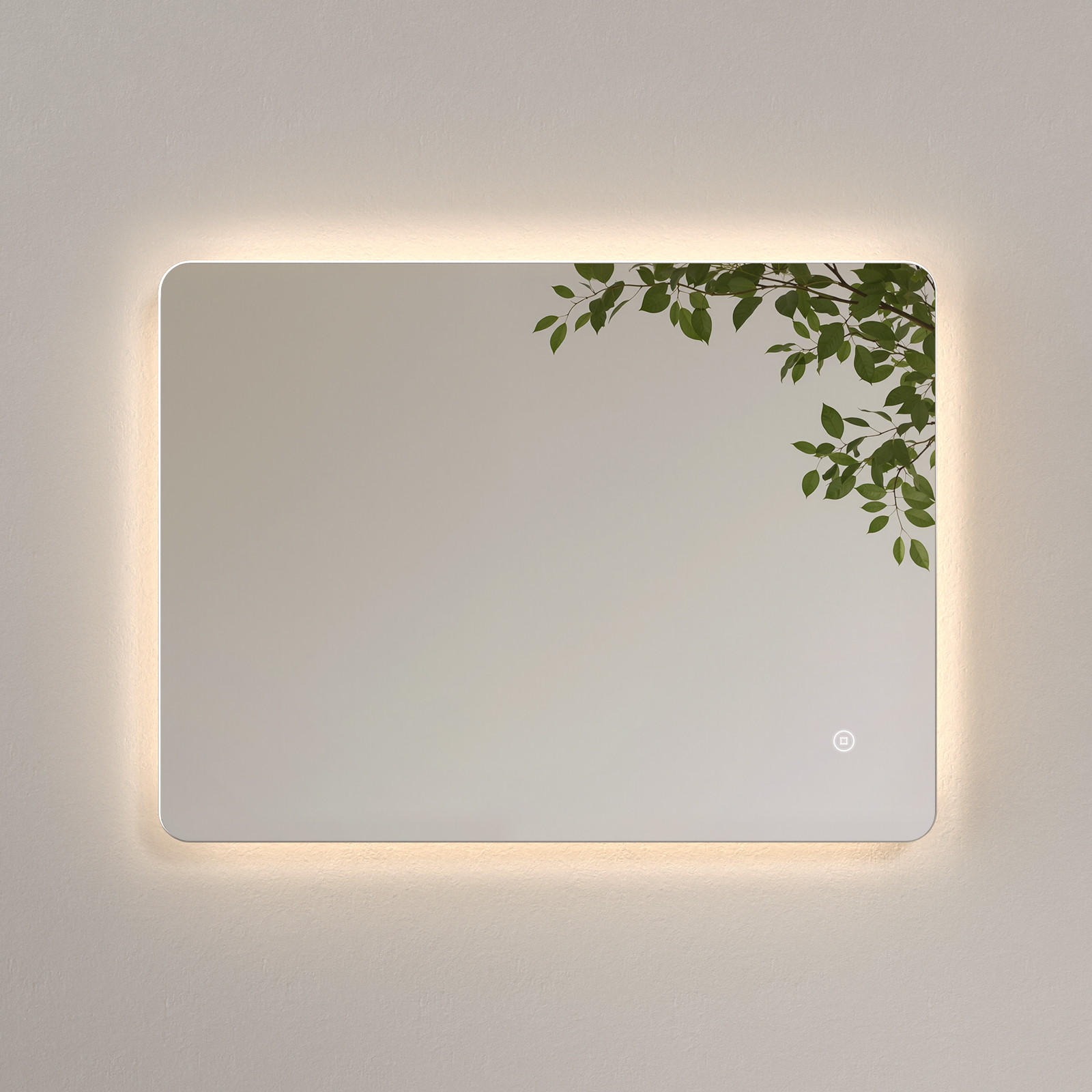 BADSPIEGEL mit Antibeschlag Touch-Bedienung Beleuchtung Rechteckig 80/60 cm - Weiß, Glas (60/3/80cm) - EMKE