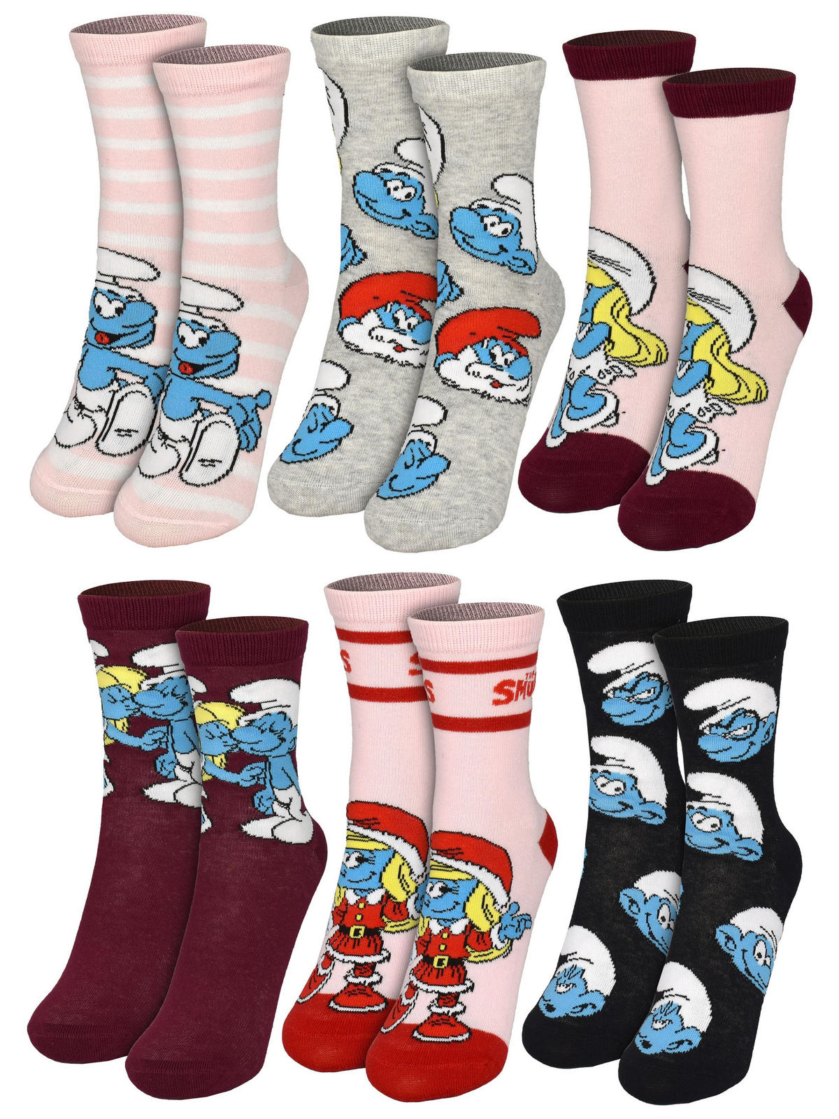 ADVENTSKALENDER Die Schlümpfe mit 12 Paar Socken Größe 35-41 - Multicolor, Textil (37/5/26.5cm) - United Labels