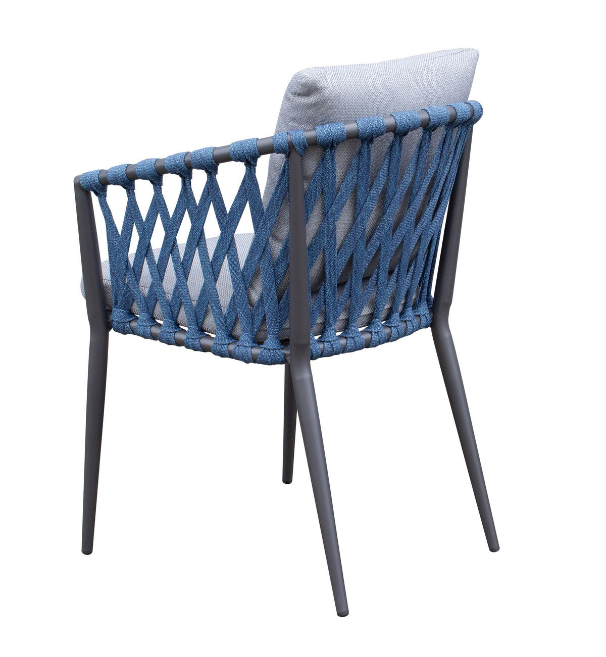 STAPELSTUHL Vienna, Rope, Aluminium, Anthrazit-Blau - Blau/Grau, Metall (45/80/60cm) - dasmöbelwerk