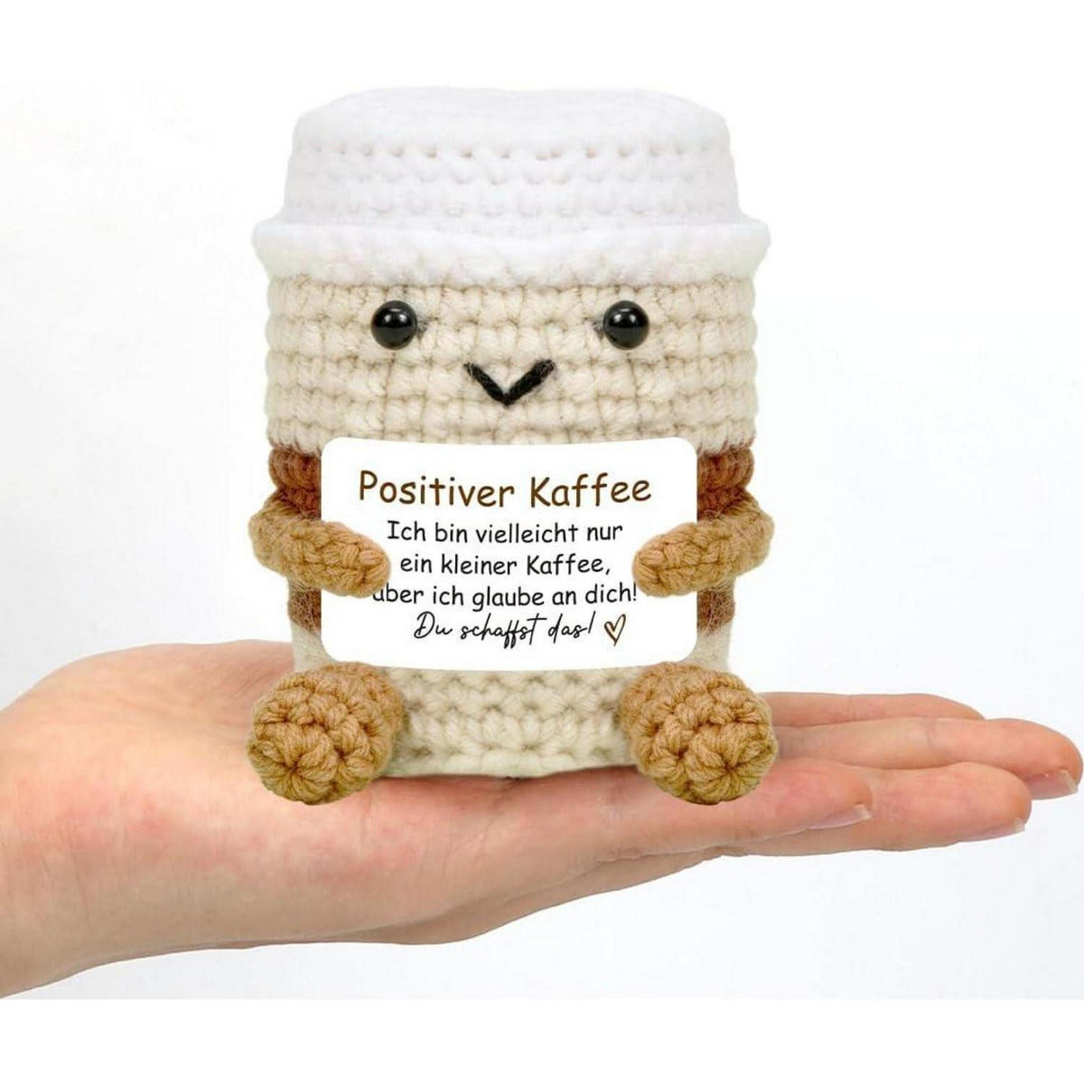 KUSCHELTIER Kaffee gehäkelt beige - Multicolor, Textil (13/14cm)