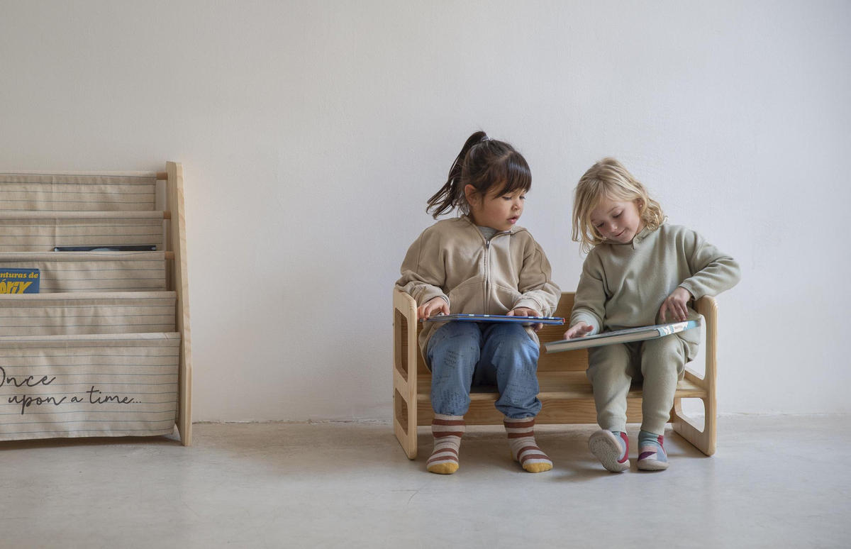 MONTESSORI-BANK aus massivem Kiefernholz in Naturholzfarbe - Beige, Holz (75/39/39cm) - RNT By Really Nice Things