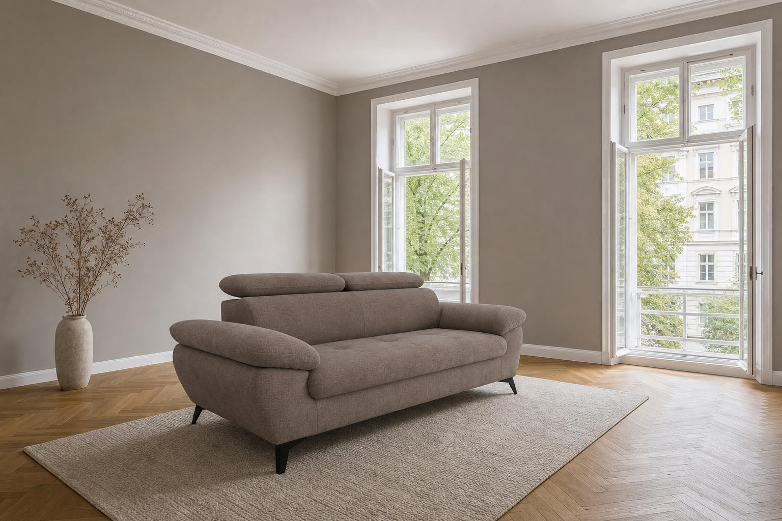 foamnova 3-Sitzer Dunkelbraun 215x84x100 cm