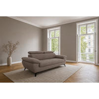 3-SITZER Karlstad Chenille Braun verstell. Kopfstützen B 215 cm - Dunkelbraun, Kunststoff/Textil (215/84/100cm) - foamnova