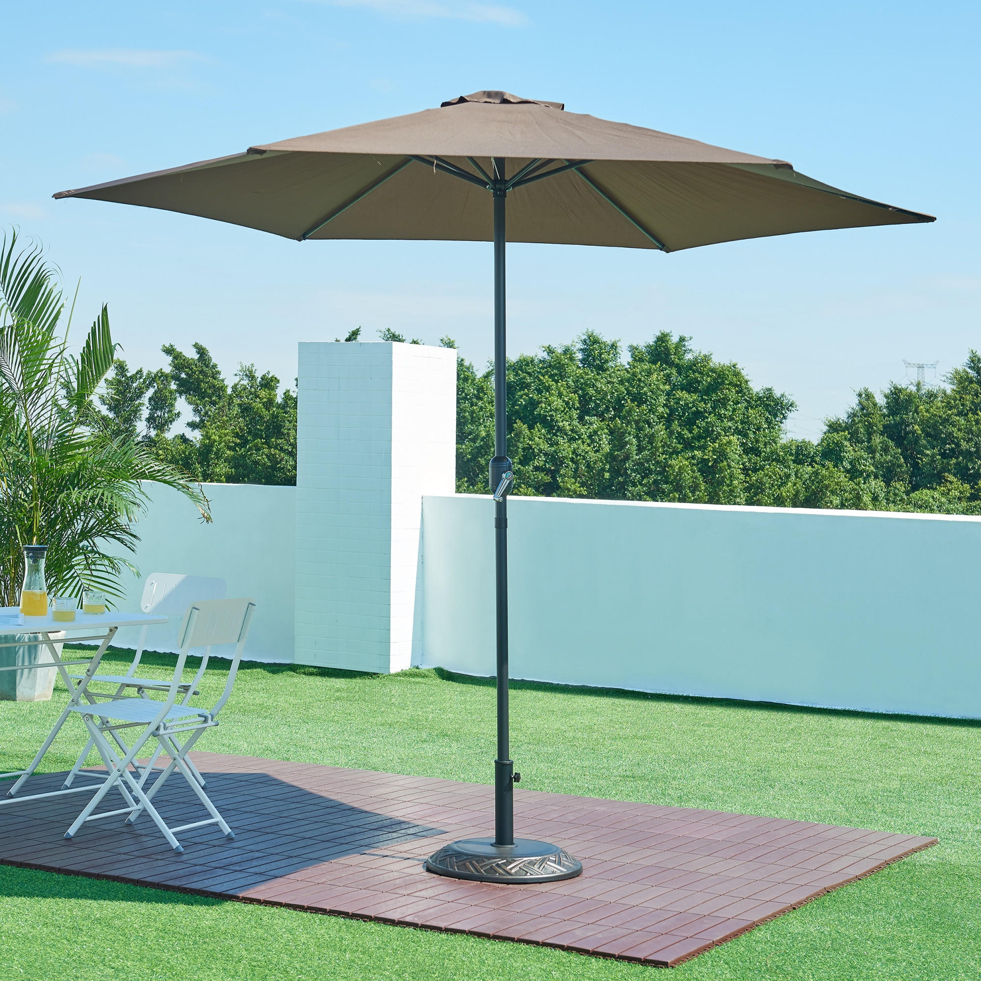 SONNENSCHIRMSTÄNDER Bisegna - Bronzefarben, Stein (50/50cm) - casa.pro