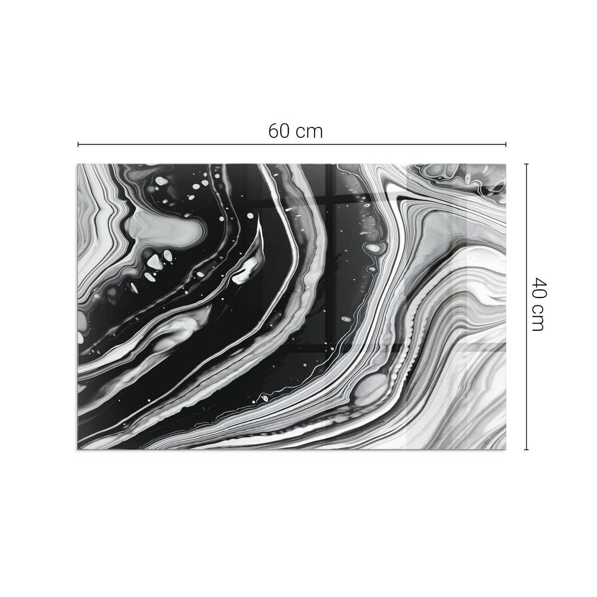 GLASPLATTE für Kamin 60x40 cm Schwarz Weiß - Multicolor, Glas (60/40/0.4cm) - ArtPrintCave