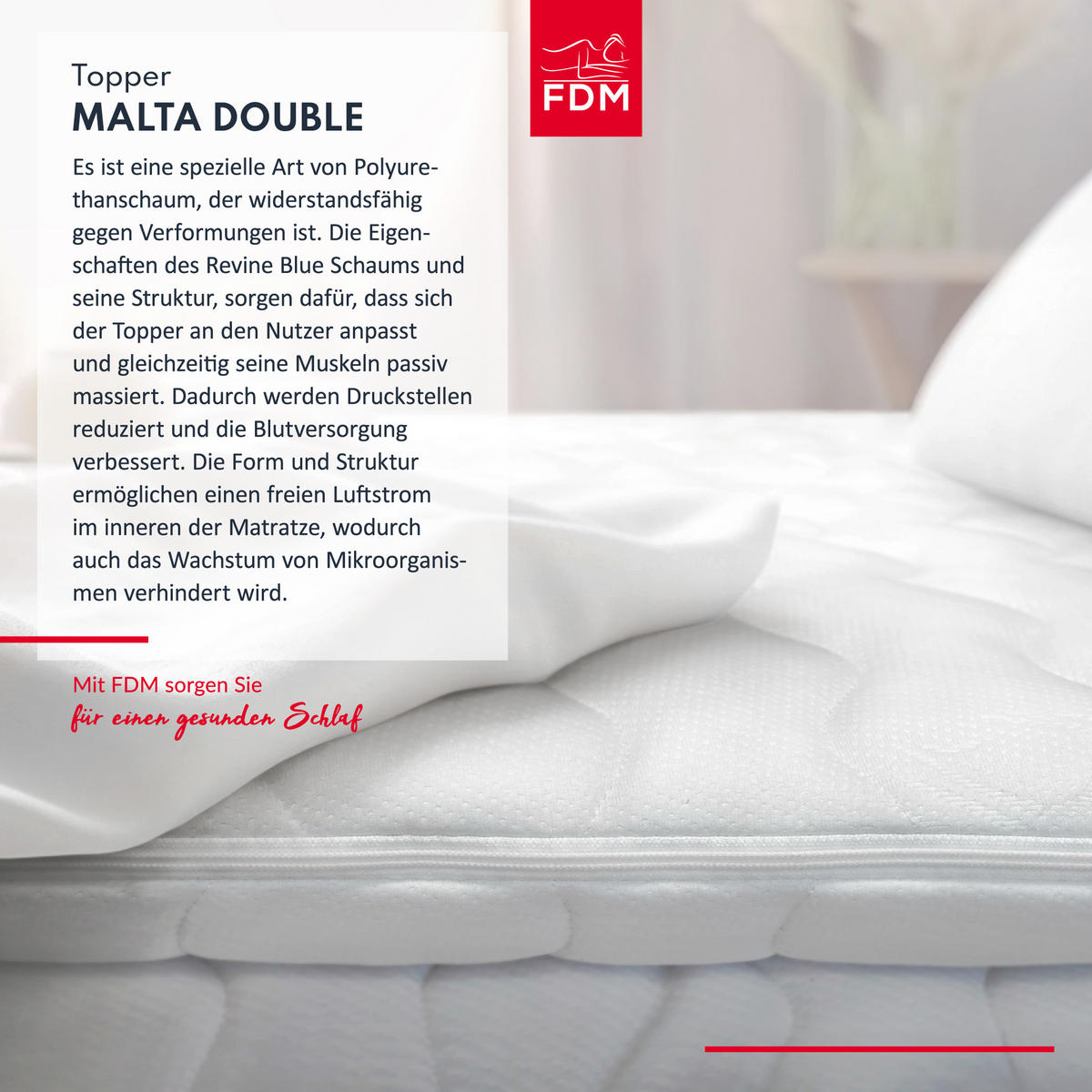 TOPPER Malta Double - Weiß, Kunststoff/Textil (120/200cm) - FDM