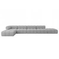 ECKSOFA modulares Sofa Kerru-L3 - 475x190x70 cm Hellgrau Bouclé - Hellgrau, Holzwerkstoff/Textil (475/190cm) - ALTDECOR