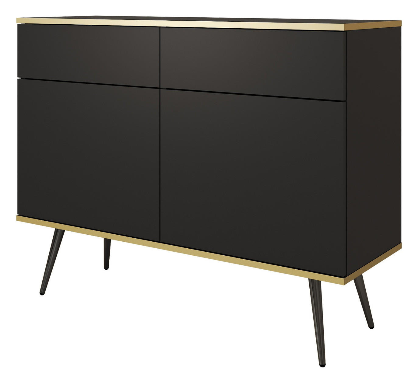 Emporius Kommode Schwarz 107x85x39 cm