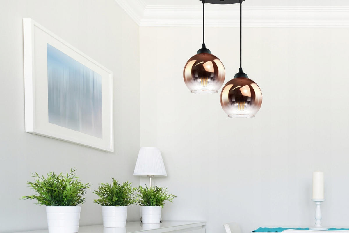 PENDELLEUCHTE MASUR - Transparent/Goldfarben, Glas/Metall (30/30/80cm) - kiki design