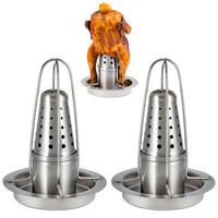 HÄHNCHENGRILLER 2er-Set, silber, Edelstahl - Edelstahlfarben, Metall (18/23/18cm) - bremermann