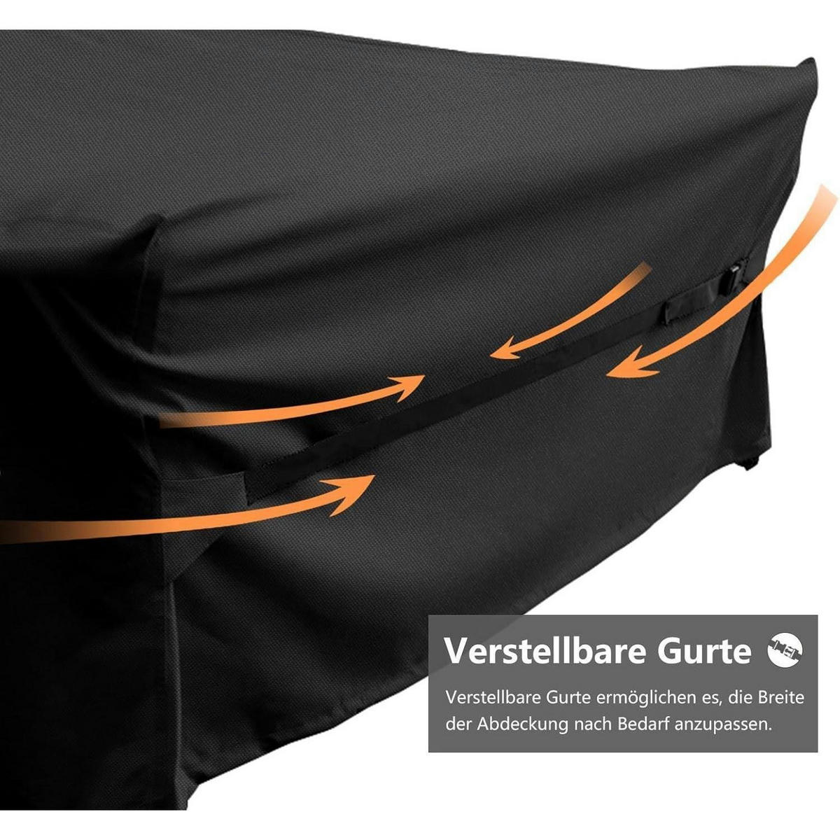 ABDECKHAUBE für Gartenmöbel 150 x 150 x 74 cm Schwarz - Schwarz, Textil (150.1/75.2/150cm)