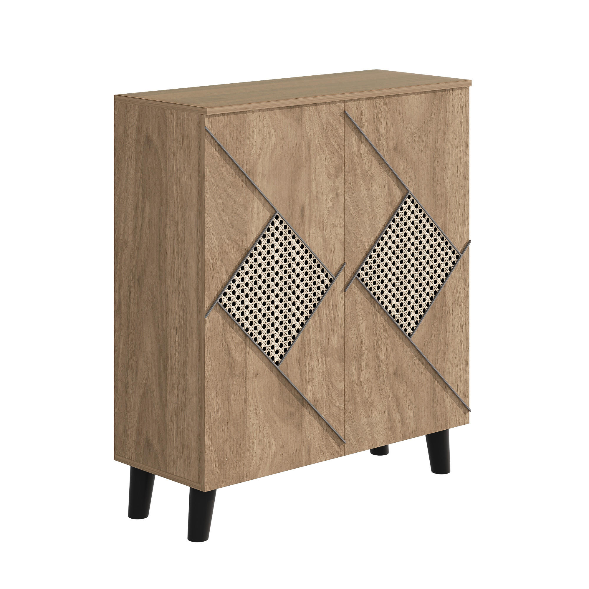 SCHUHSCHRANK 80 cm in Holzoptik - Eichefarben, Holzwerkstoff (80/91/32cm) - Urban Meuble