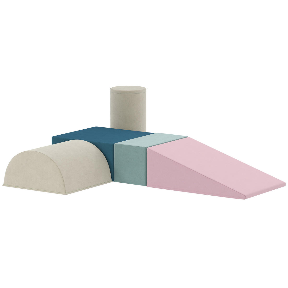 KINDER Schaumstoff Bausteine 5er Set Riesenbausteine Klettern mit Samtoptik - Multicolor, Textil (40.6/61cm) - AIYAPLAY