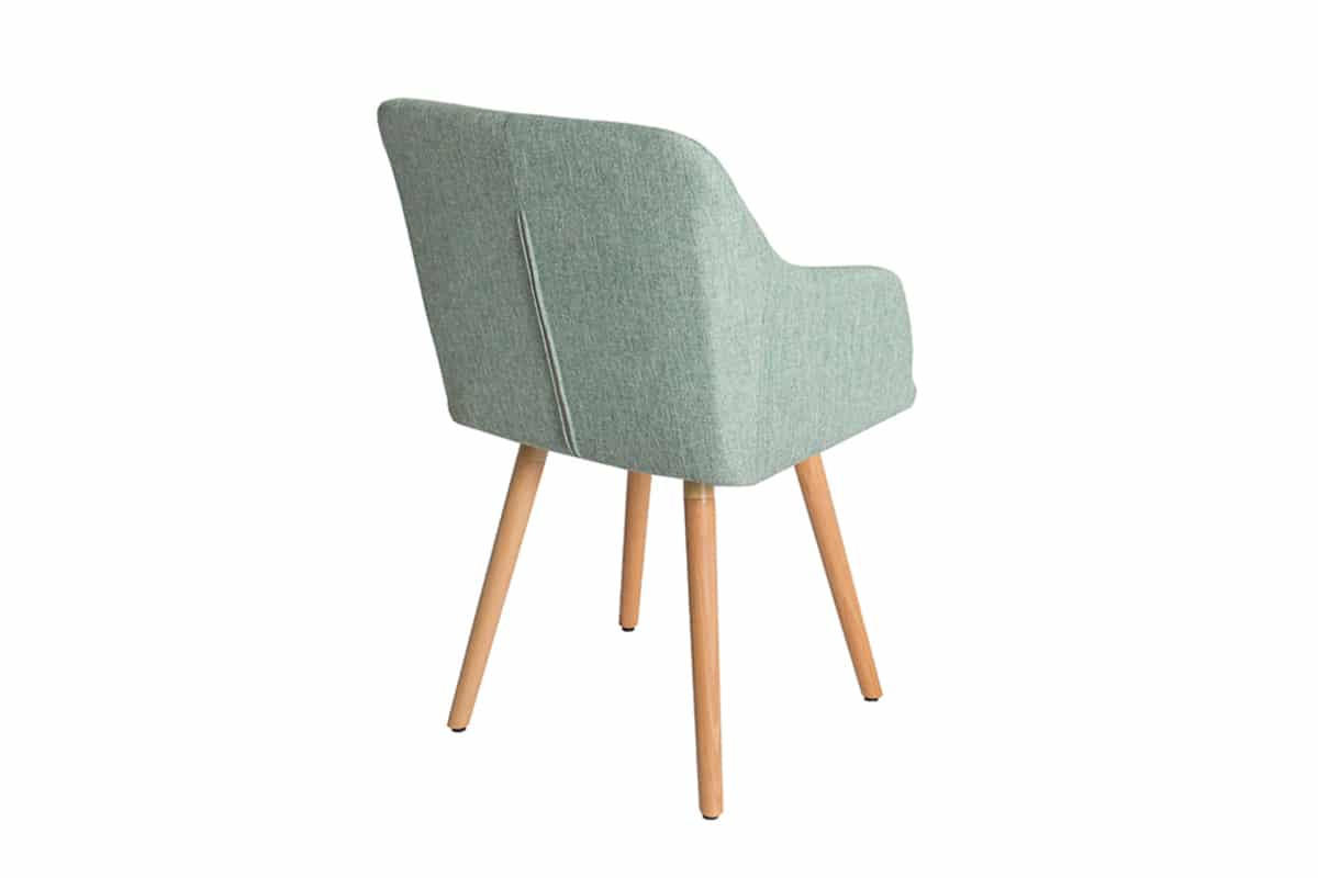 STUHL SCANDINAVIA MEISTERSTÜCK Strukturstoff Salbei-Grün 85 cm - Braun/Grün, Holz/Textil (55/85/55cm) - riess-ambiente