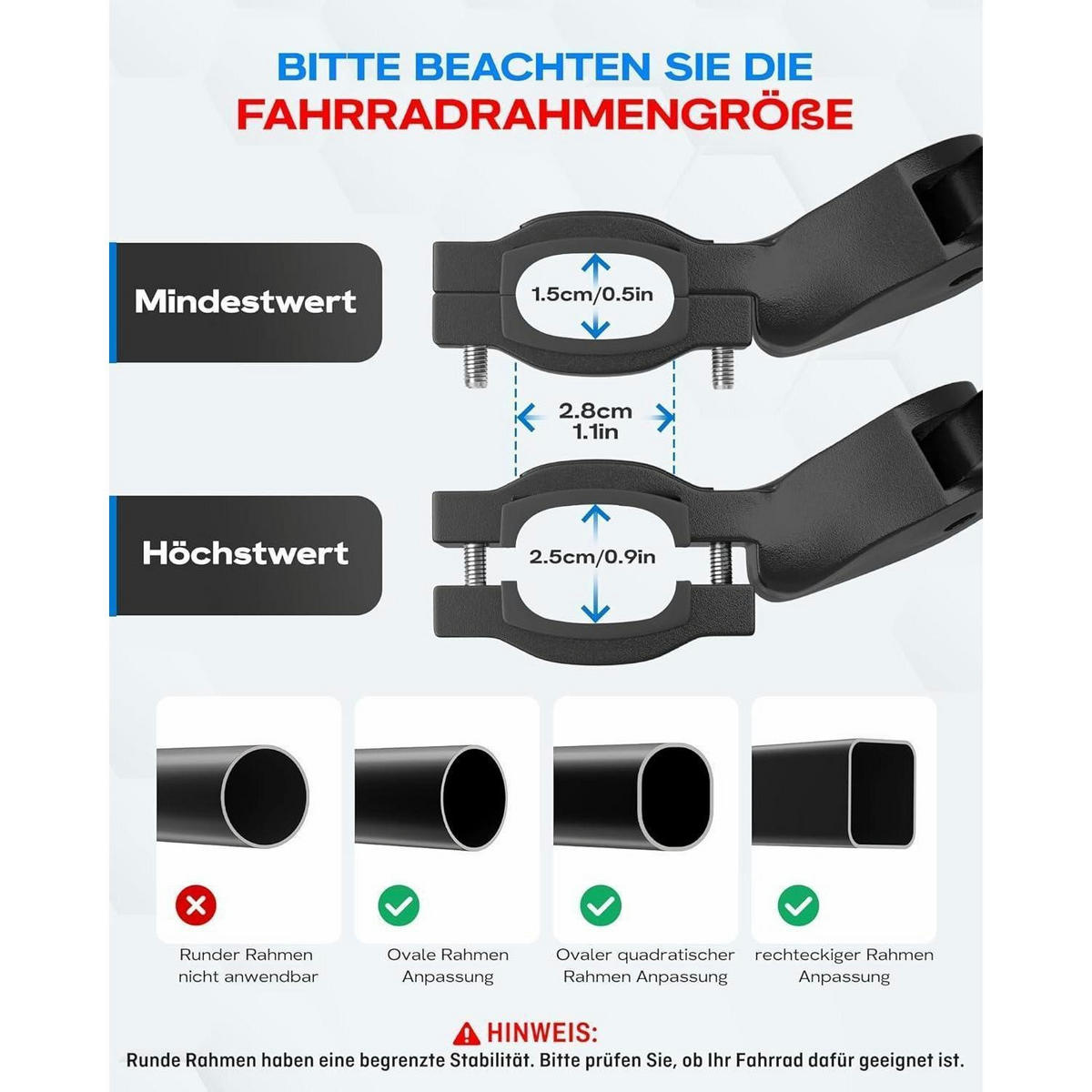 FAHRRADSTÄNDER höhenverstellbar 18-24 Zoll Aluminiumlegierung 35 kg Belastbarkeit - Schwarz, Metall (18.5/26.5/32cm)