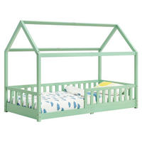KINDERBETT Marli mit Matratze mint 90x200 cm - Mintgrün, Holz (90/200cm) - Juskys
