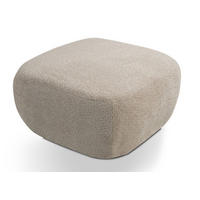 POUF Beige LIO Bezogene Abriamo Stoff Auf Schwarzen Niedrigen Beinen - Beige, Textil (75/39/75cm) - Sepro Meble