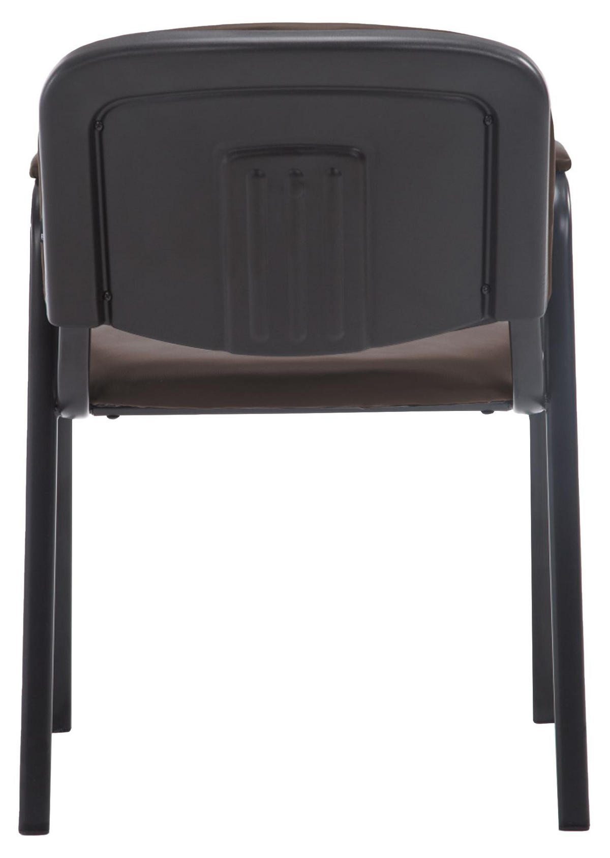 BESUCHERSTUHL Lederlook braun - Schwarz/Braun, Textil/Metall (53/79/55cm) - CLP
