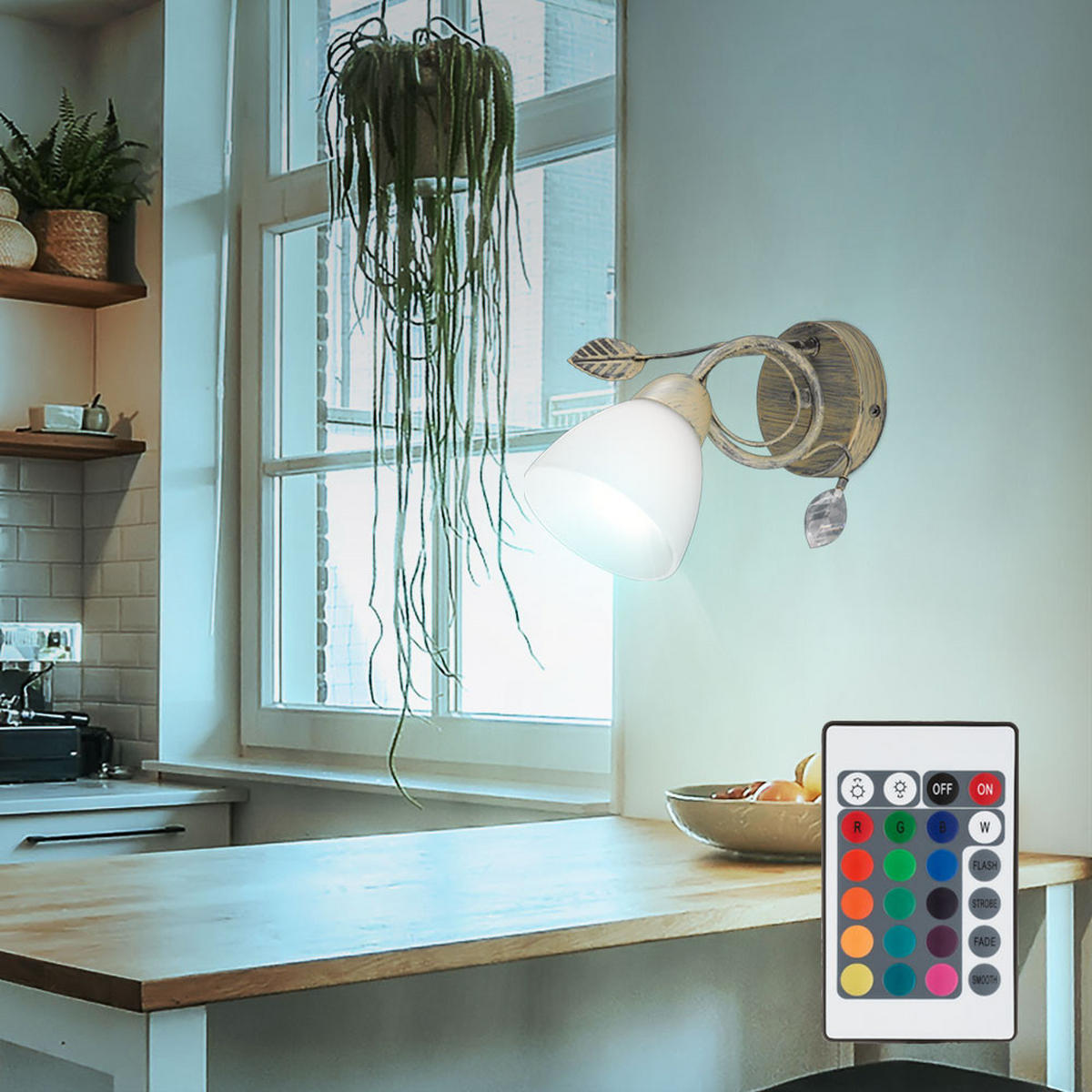 LED WANDLEUCHTE TRADITIO Grau - Grau, Glas (13/21.5/29cm)