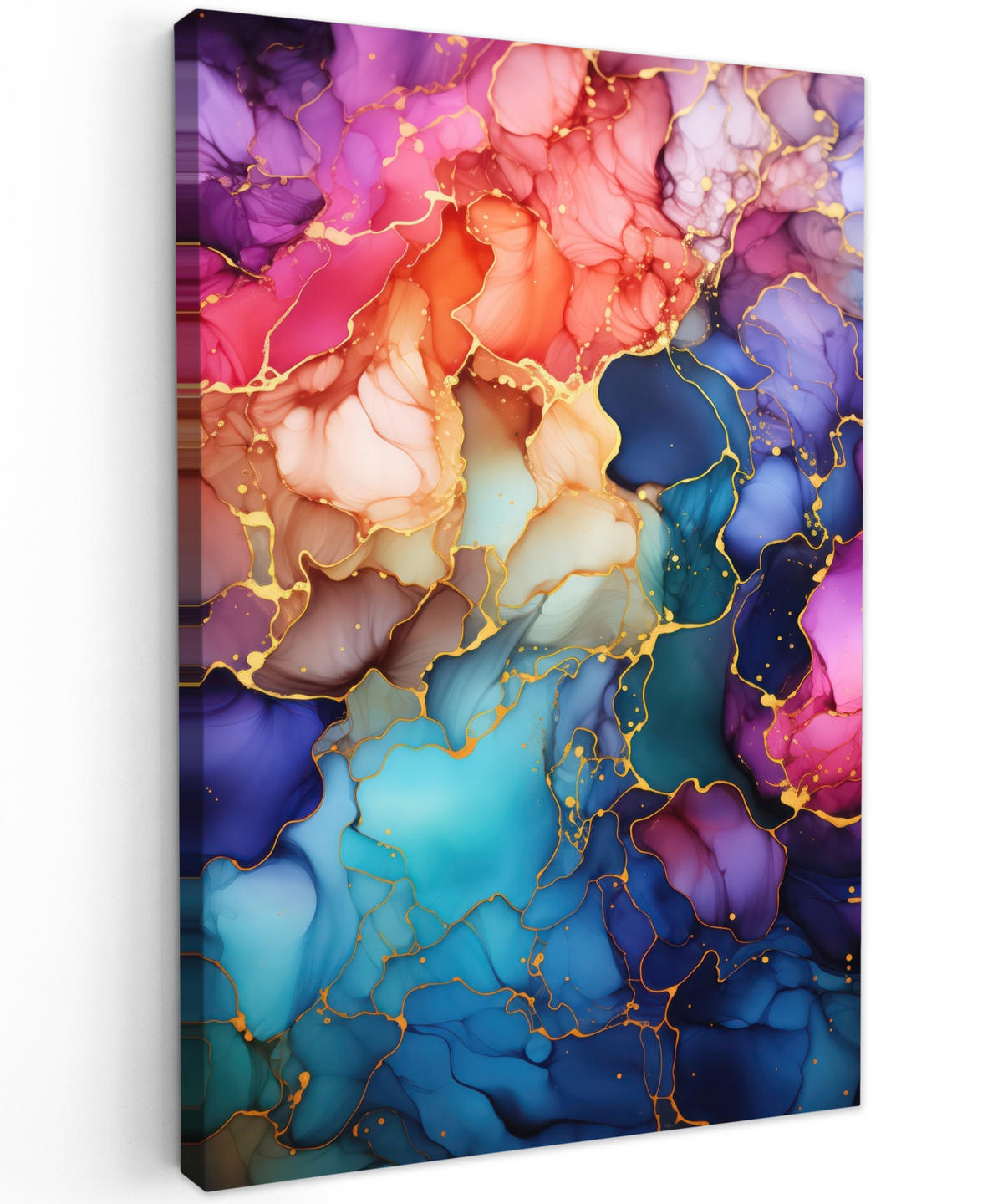 LEINWANDBILD Marmor - Bunt - Abstrakt 80x120 cm - Multicolor, Textil (80/120cm) - MuchoWow