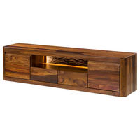 TV-BOARD Sheesham 200x45x50 walnuss gewachst TORONTO LUX #251 - Dunkelbraun, Holz (200/50/45cm) - Massivmoebel24