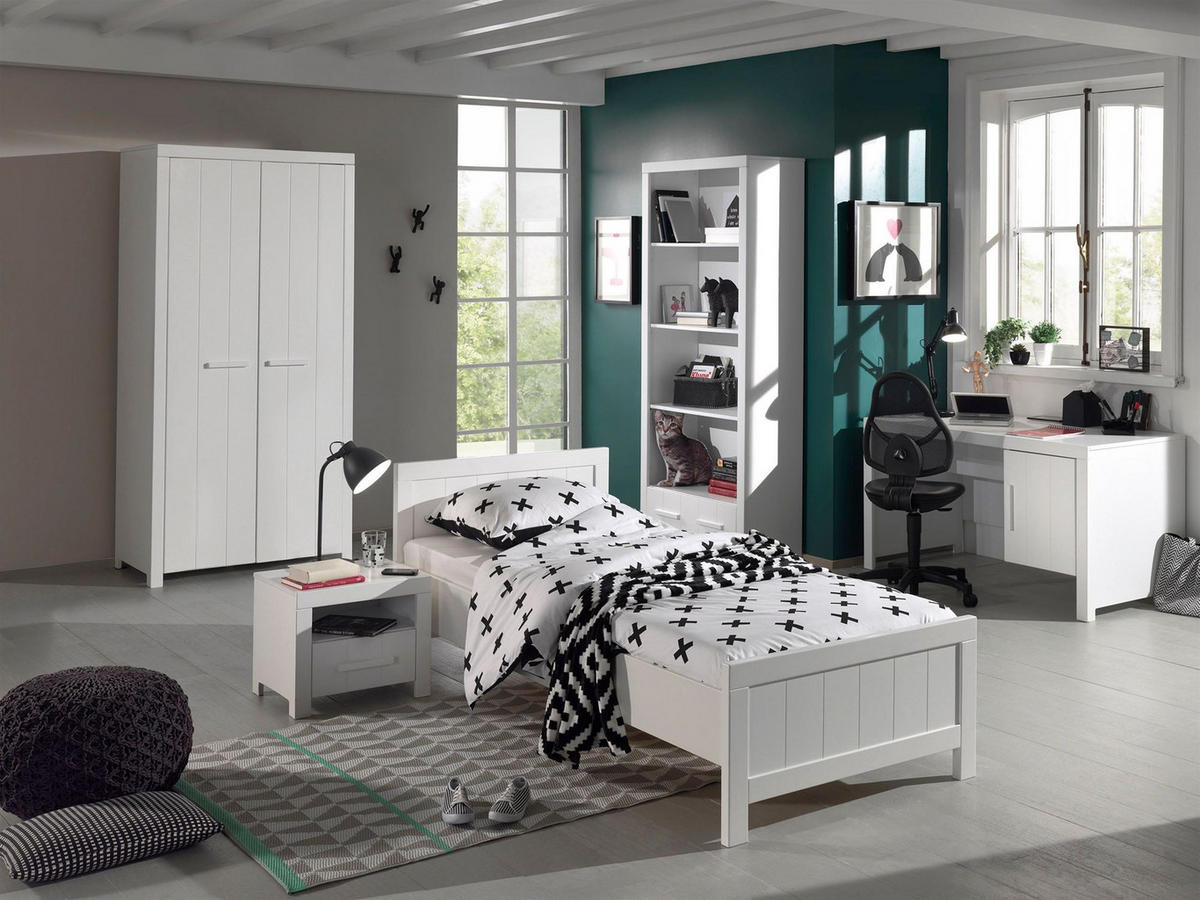 JUGENDZIMMEREINRICHTUNG Karalynn 8 Jugendzimmer komplett MDF Weiß - Weiß, Holzwerkstoff (270/1/170cm) - 58aufmkessel